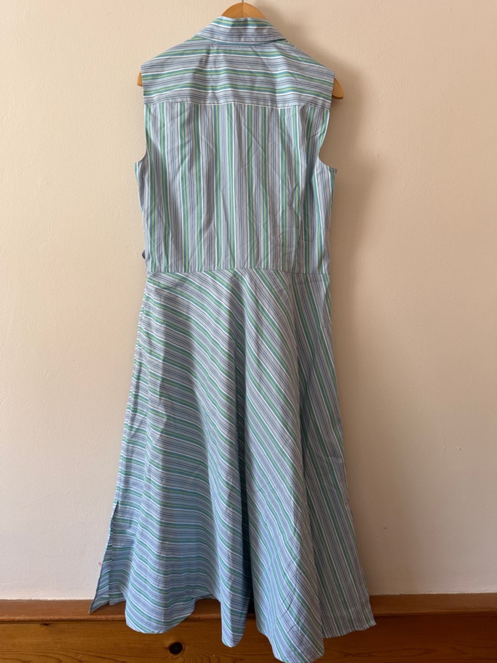 Akris Punto Striped Poplin Wrap Midi Dress Size 8 - Picture 4 of 6